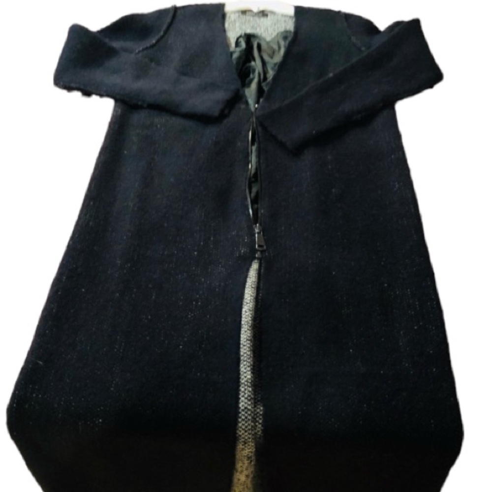Zara Medium black & dark purple maxi sweater w/ zipper black with violet hue